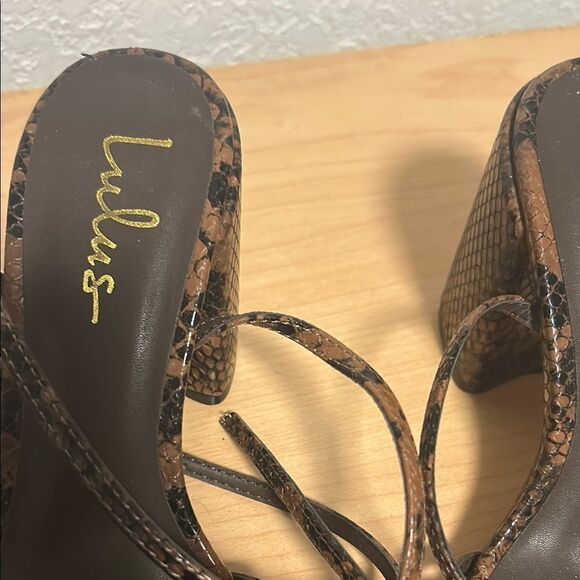 Lulu's Brown and black Strappy Slingback Heels pointed toe  size 7.5 - Picture 3 of 7